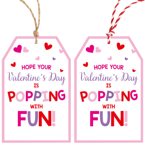 Valentines Gift Tags with String, 50 PCS Heart Tags Personalized Design Tags for Gift Wrapping, Valentine's Day Decoration (Pink and White)