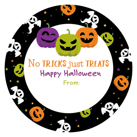 Happy Halloween Stickers 60PCS Halloween Party Favor Stickers 2 Inch Halloween Name Tags Stickers Halloween Label Stickers for Gift Bags, Envelope Seals, Halloween Party Decoration (Pumpkin)