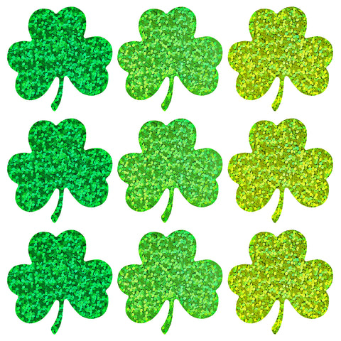 St. Patrick's Day Stickers 600 Pcs Laser Shamrock Stickers 1.5 Inch 3 Colors St. Patrick's Stickers Irish Stickers Clover Stickers for Envelope Seal Card St. Patrick's Day Decoration