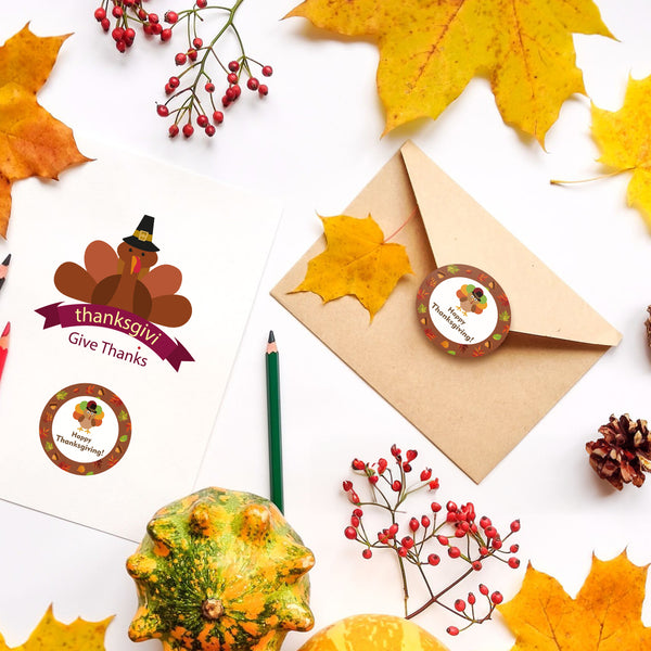 Thanksgiving Stickers Happy Thanksgiving Stickers 2 Inch Fall Thank You Stickers 60PCS So Very Thankful Stickers for Envelope Seals, Cards, Thanksgiving Party Favor Supplies (Turkey)