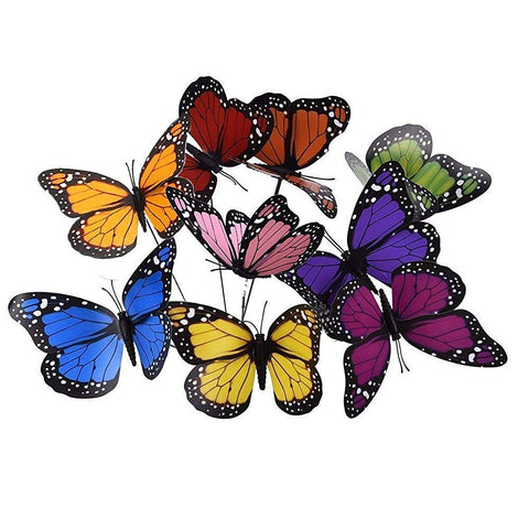 3D Butterfly Planter 18 PCS Butterflies Garden Ornaments Patio Decoration Butterfly Stakes with Sticks