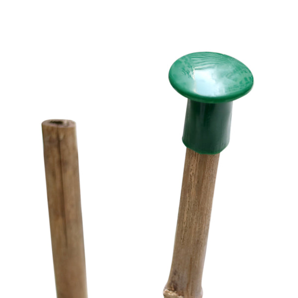 50 Pcs Green Round Rubber Bamboo Cane Caps Garden Cane Topper Protectors