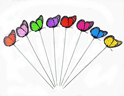 3D Butterfly Planter 18 PCS Butterflies Garden Ornaments Patio Decoration Butterfly Stakes with Sticks