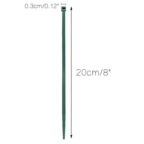 100 Pcs 8 Inch 3mm Dark Green Nylon Garden Cable Zip Ties Self Locking Cable Ties Twist Ties…